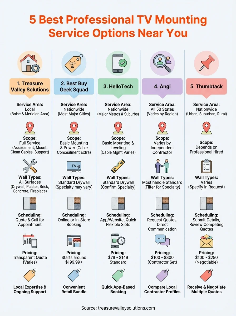 professional tv mounting service infographic